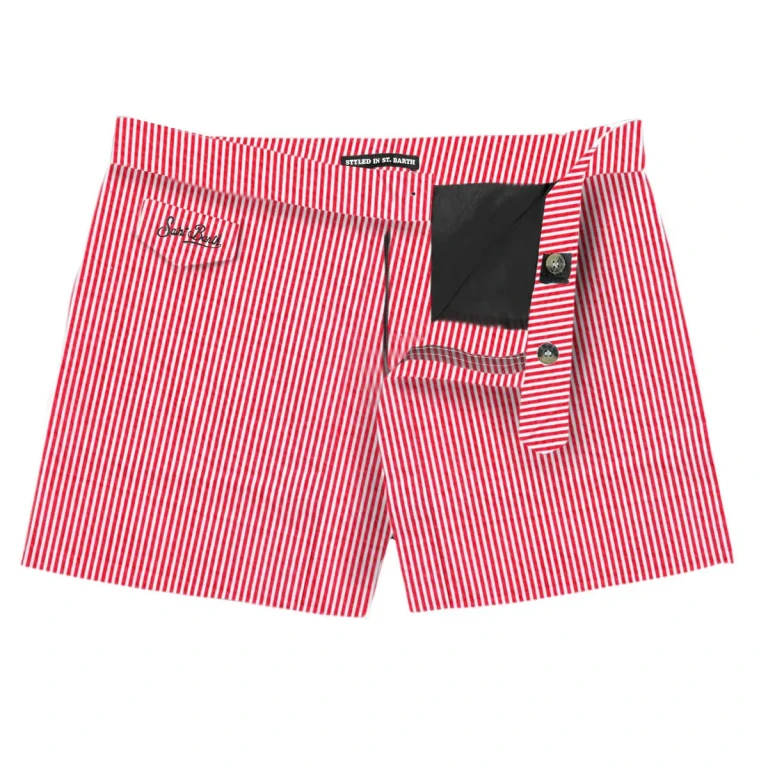 MC2 Saint Barth Harrys Red Striped Swim Shorts