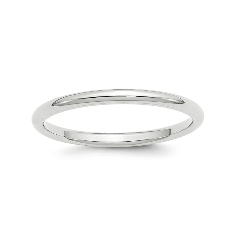 Men's 2mm Comfort Fit Band Ring in 14K White Gold