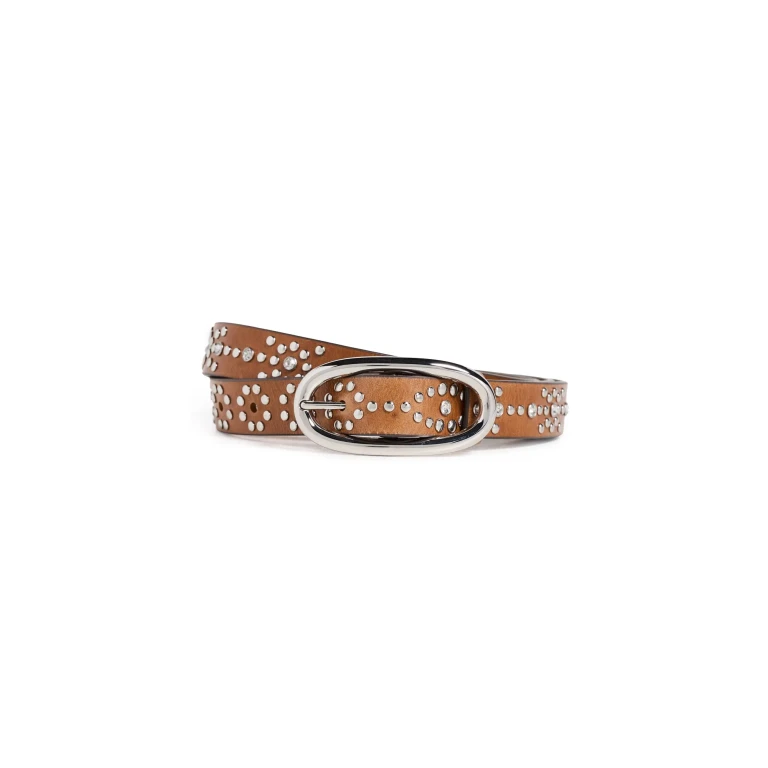 Tory Burch Pierced Studded 腰带 Burnt Umber/银色 L