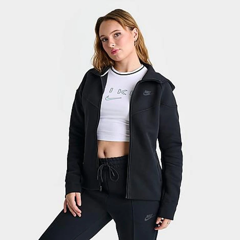 Nike Women's Sportswear Tech Fleece Windrunner Full-Zip Hoodie in Black Size: XS