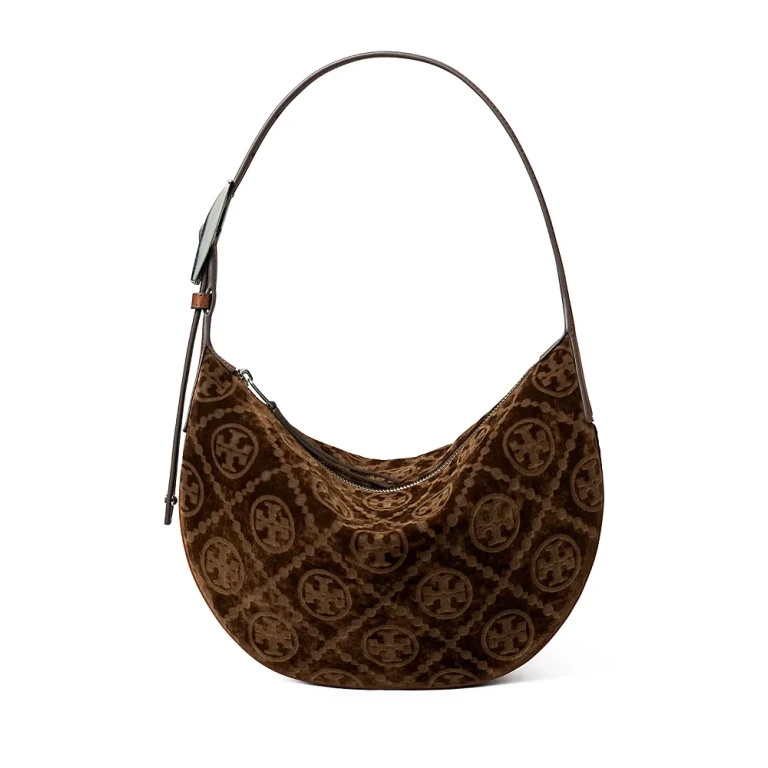 Tory Burch T Monogram Small Flocked Shoulder Bag
