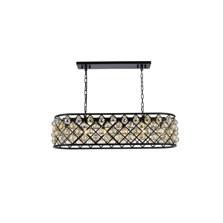 Matte Black Six Light Chandelier from the Madison Collection