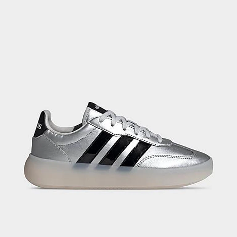 adidas Big Kids Barreda Decode Casual Shoes in Silver Metallic/Core Black/Chalk White Size: 3.5