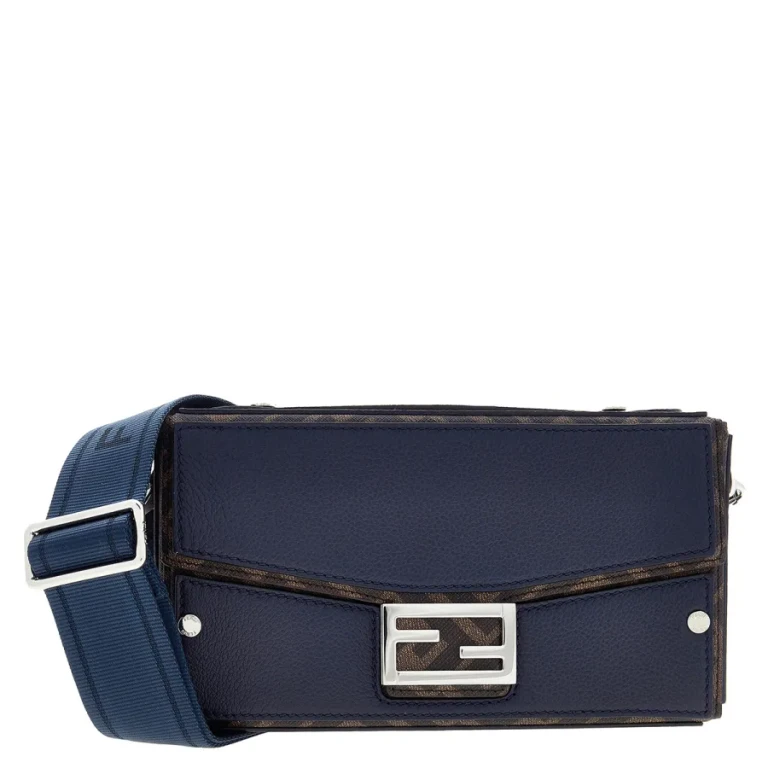 Fendi Soft Trunk Baguette Leather Crossbody Bag