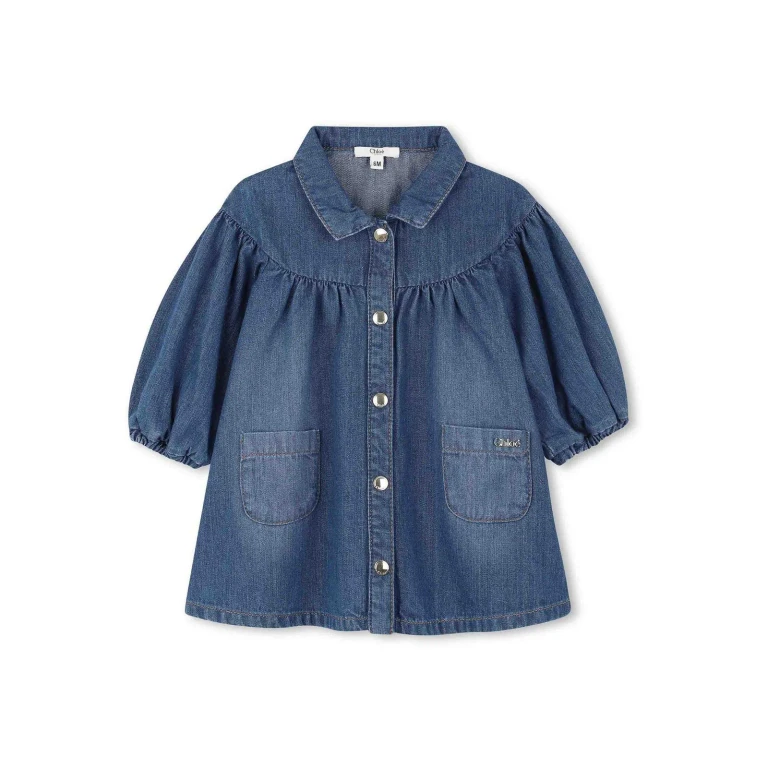 Chloe' Robe Au Genou - Bleu