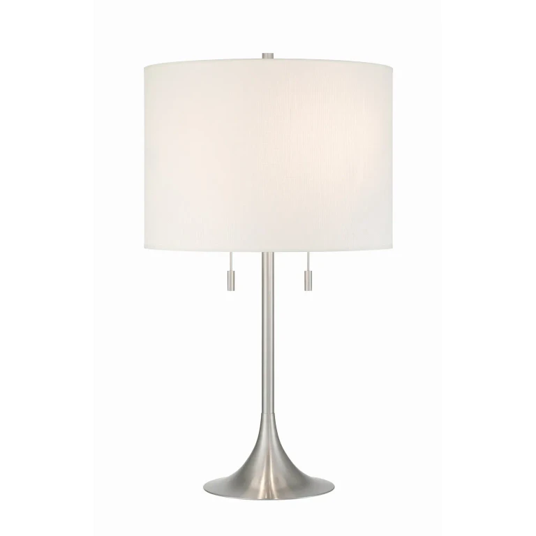 Brushed Polished Nickel Table Lamp from the Neely Collection