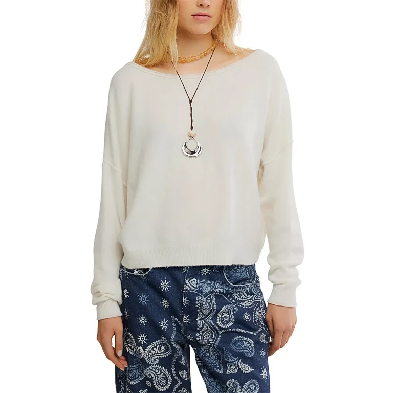 Free People See Me Pullover Boatneck Sweater