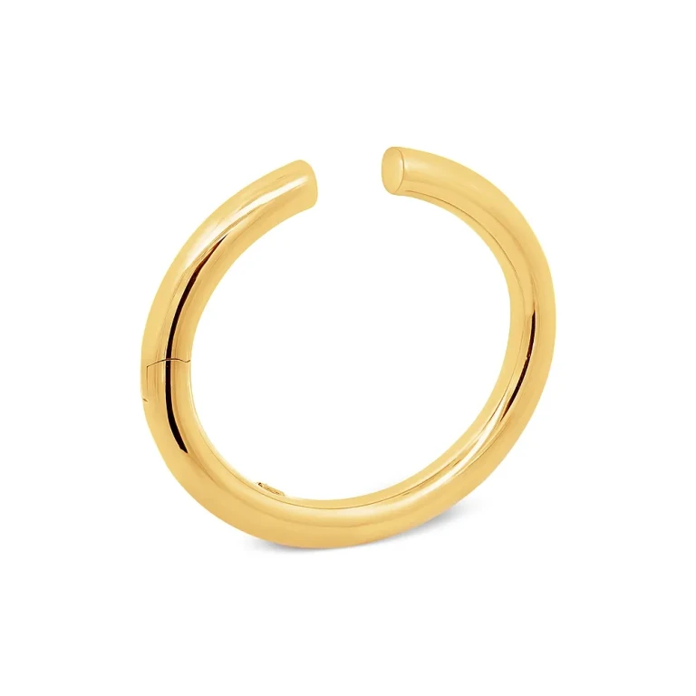 High Polished Hinge Cuff Bracelet in 14K Yellow Gold