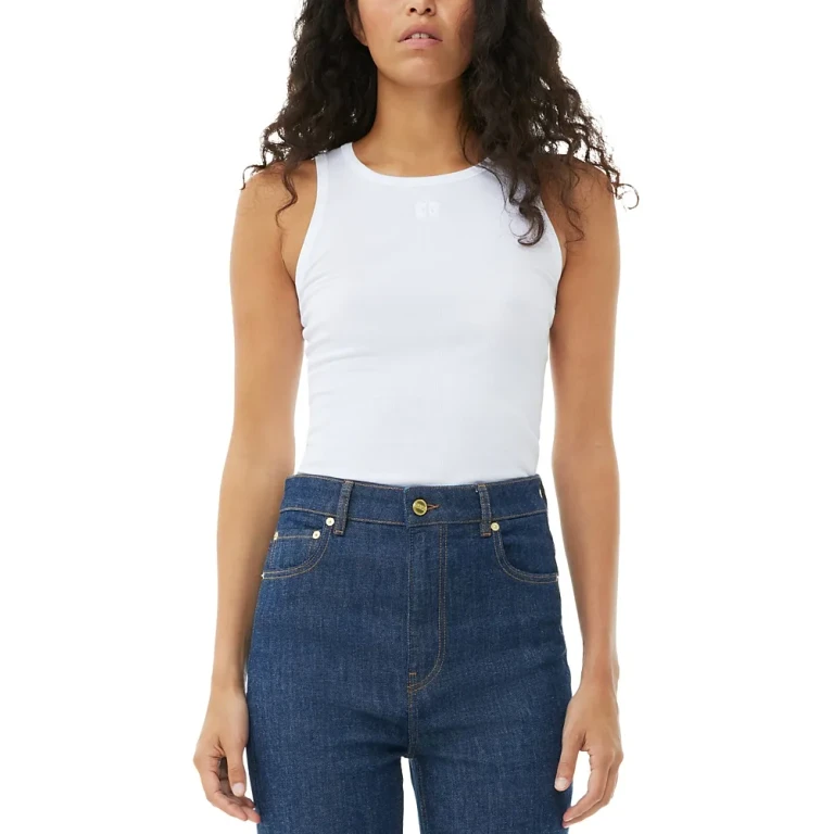 Ganni Soft Ribbed Tank Top