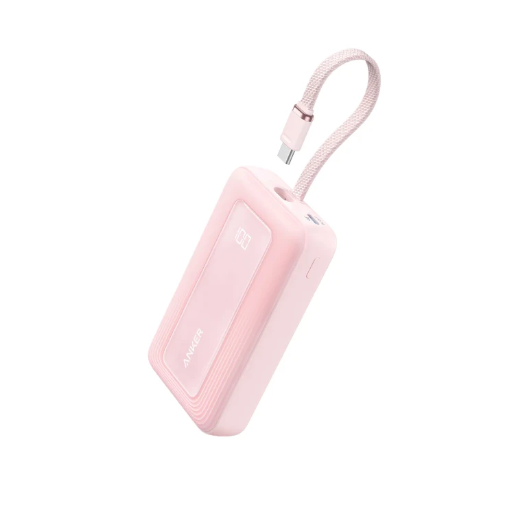 Zolo Power Bank (10K, 30W) with a 5.4-inch (13.7 cm) built-in USB-C cable.