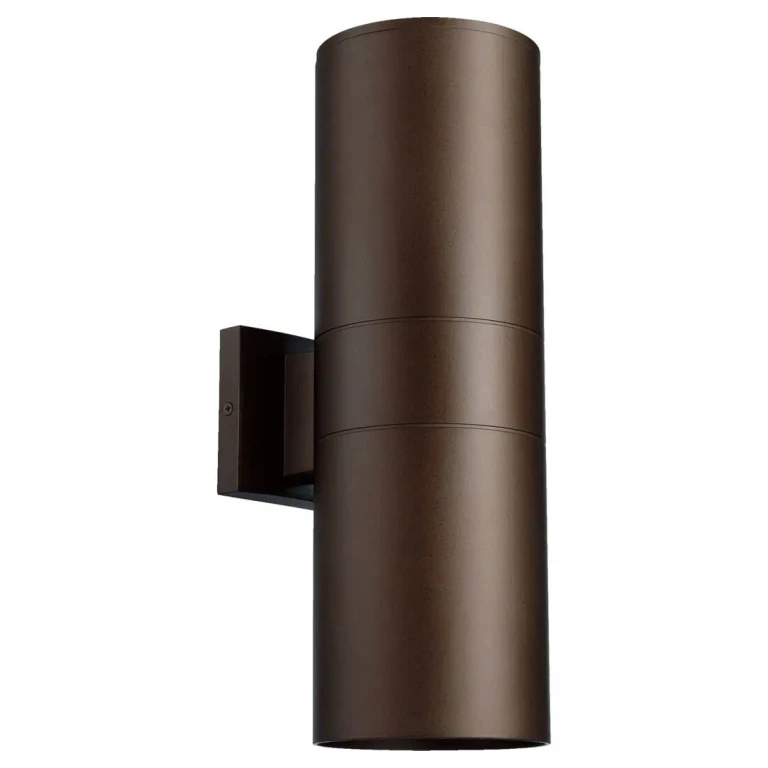 Quorum Cylinder 2-Light 17" Outdoor Wall Light in Oiled Bronze