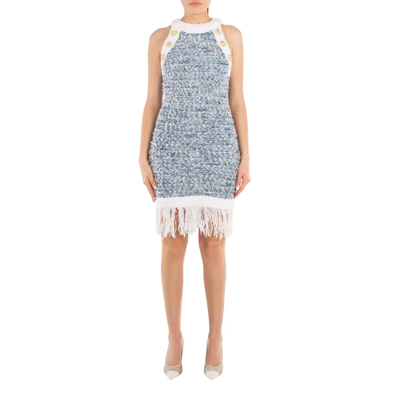 Balmain Fringed Tweed Minidress