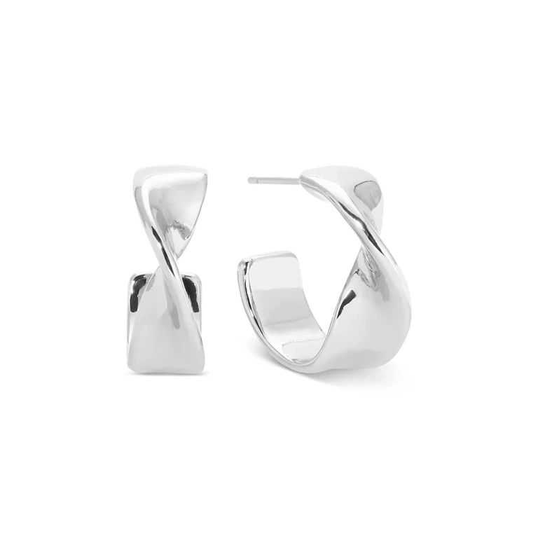 Ettika Twist Square Small Hoop Earrings