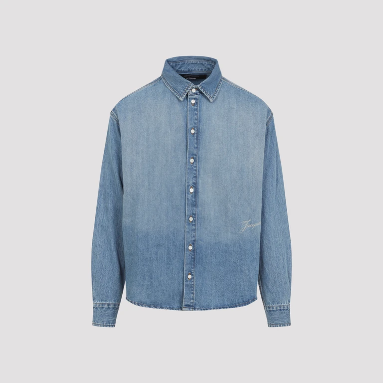 Jacquemus Simon De-nîmes Shirt Blue Cotton - Men