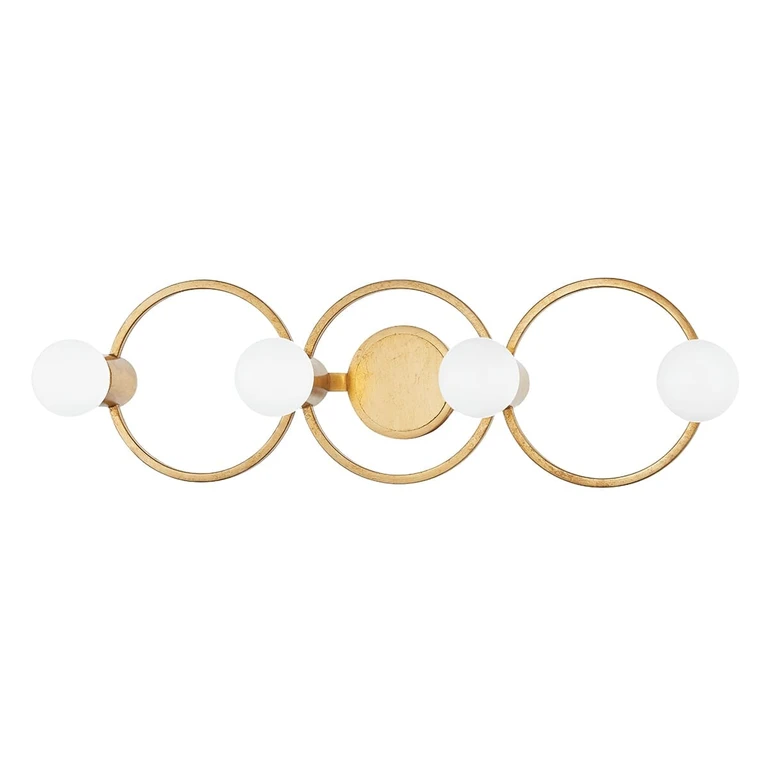 Mitzi Hope 4-Light Bathroom Vanity Light in Gold Leaf - H413304-GL
