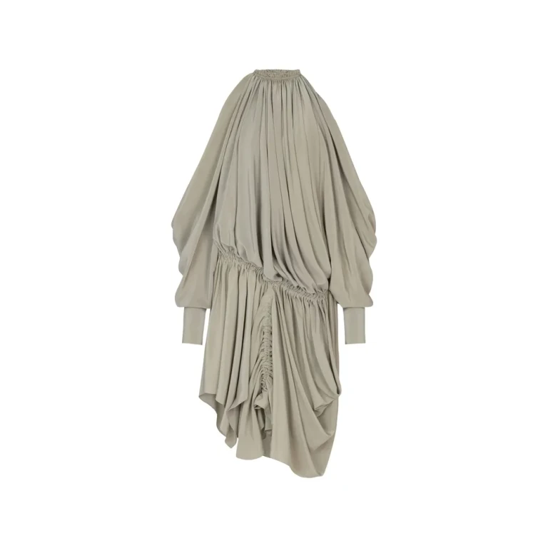 Balmain Draped Silk Crepe Mini Dress