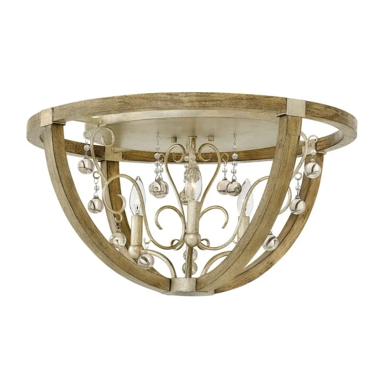 Fredrick Ramond Abingdon 3-Light Flush Mount Ceiling Light In Silver Leaf*