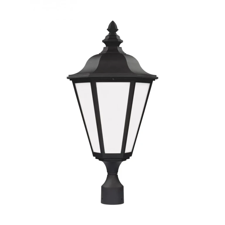 Black One Light Outdoor Post Lantern from the Brentwood Collection