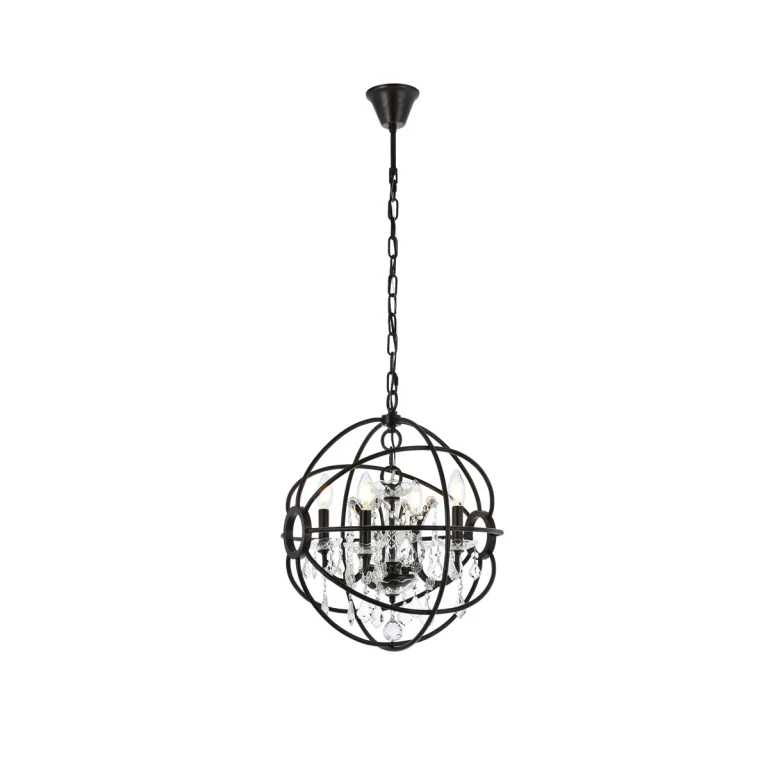 Dark Bronze Four Light Pendant from the Geneva Collection