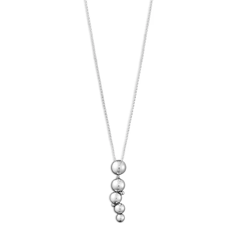 Georg Jensen Sterling Silver Moonlight Grapes Linear Drop Pendant Necklace, 23.6