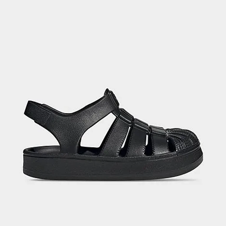 adidas Little Kids Originals Superstar Sandals in Black Size: 10.0