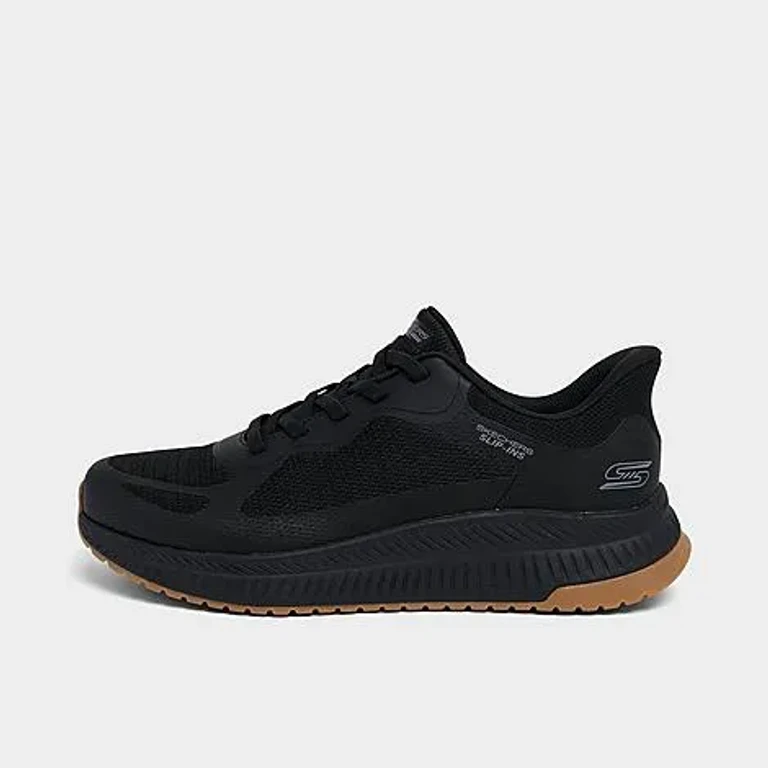 Men's Skechers Slip-ins: BOBS Sport Squad Chaos 4 Wide-Width Casual Shoes in Black/Gum Size: 7.0