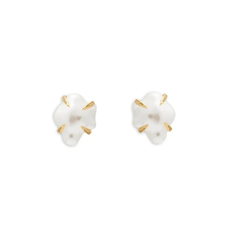 Kenneth Jay Lane Pronged Imitation Pearl Stud Earrings, 1L