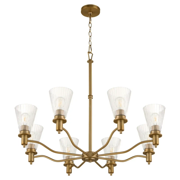 Brushed Brass Chandelier from the Lawton Collection