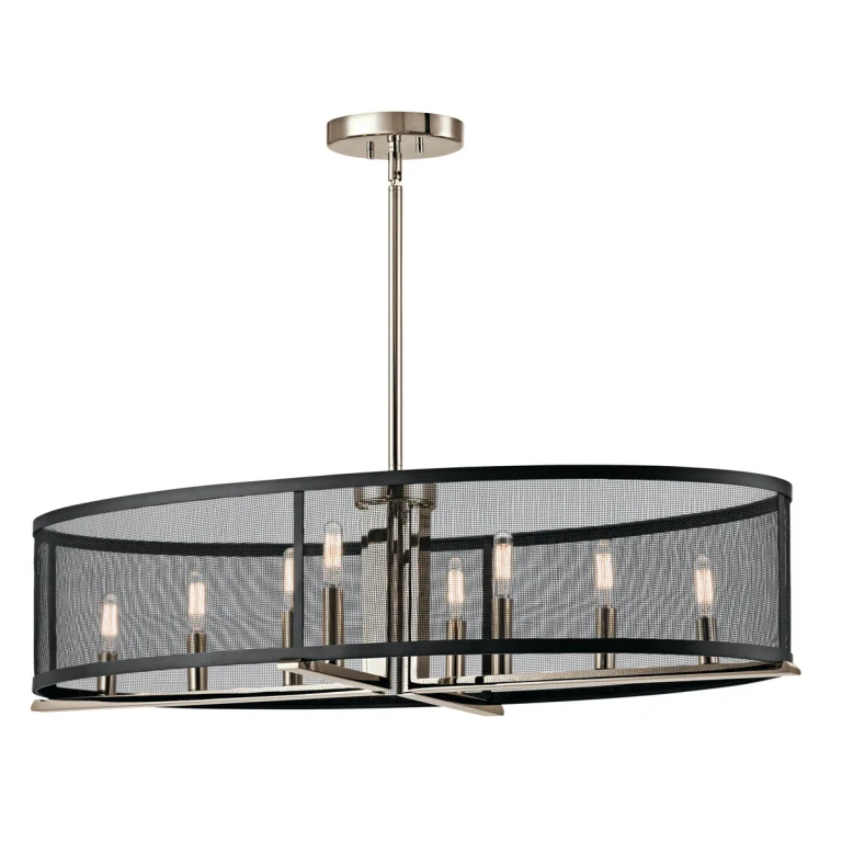 Titus 8-Light Oval Chandelier in Polished Nickel