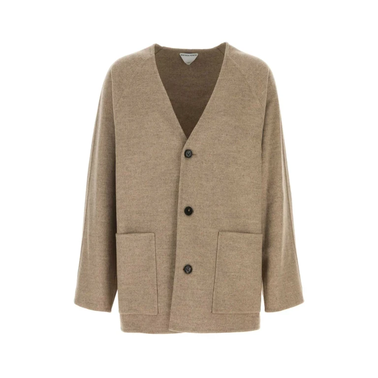 Bottega Veneta Dove Grey Wool Blend Cardigan