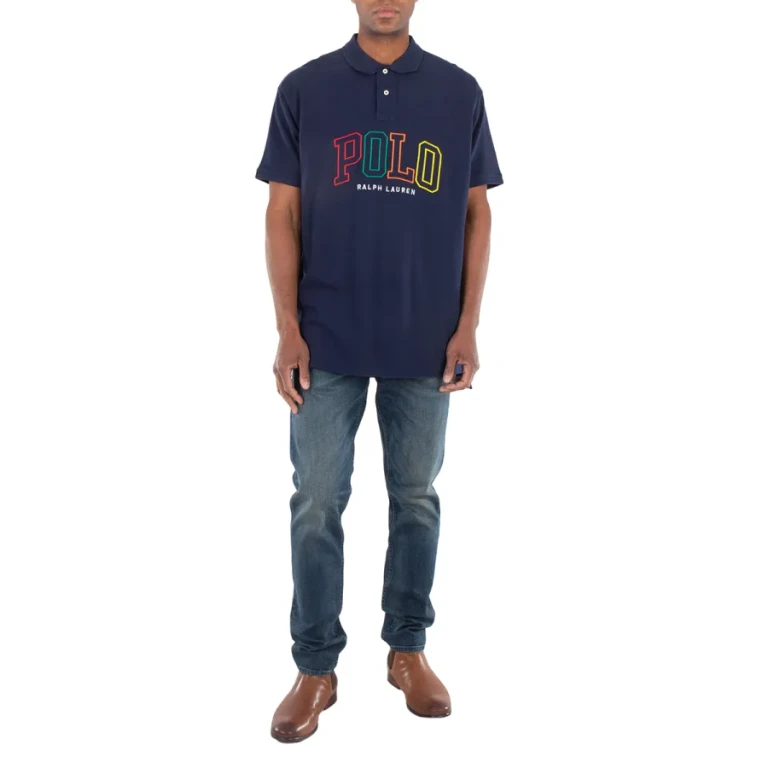 Polo Ralph Lauren Navy 20/1 Big Fit Logo Mesh Polo Shirt