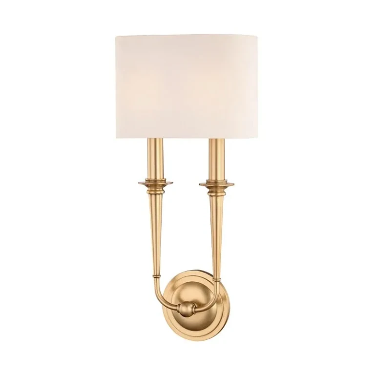 Lourdes 2-Light 19" Wall Sconce in Aged Brass