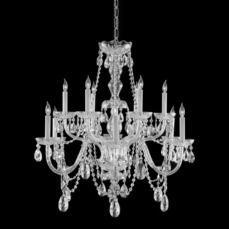 Traditional Crystal 12-Light 26" Traditional Chandelier in Polished Chrome with Clear Hand Cut Crystals