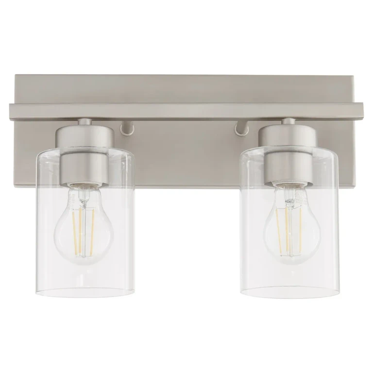 Satin Nickel Two Light Vanity from the Carter Collection