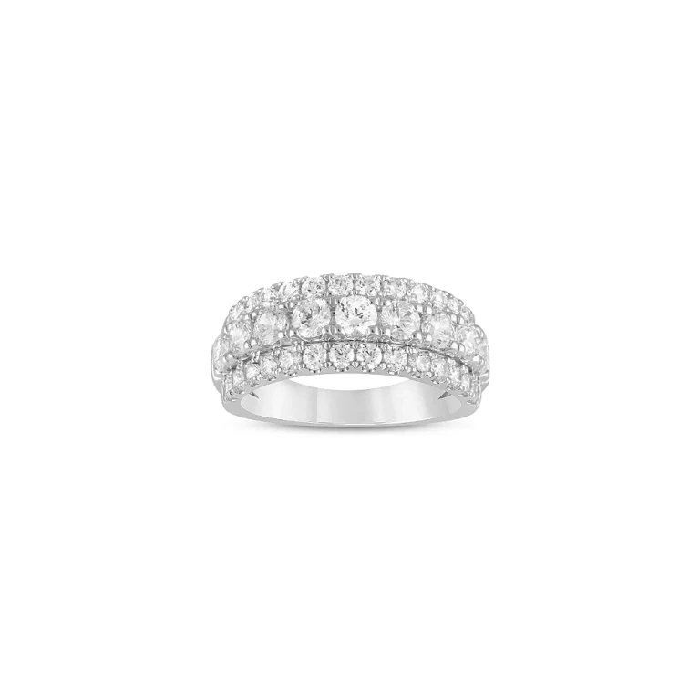 Diamond Multi-Row Band in Platinum, 2.25 tcw