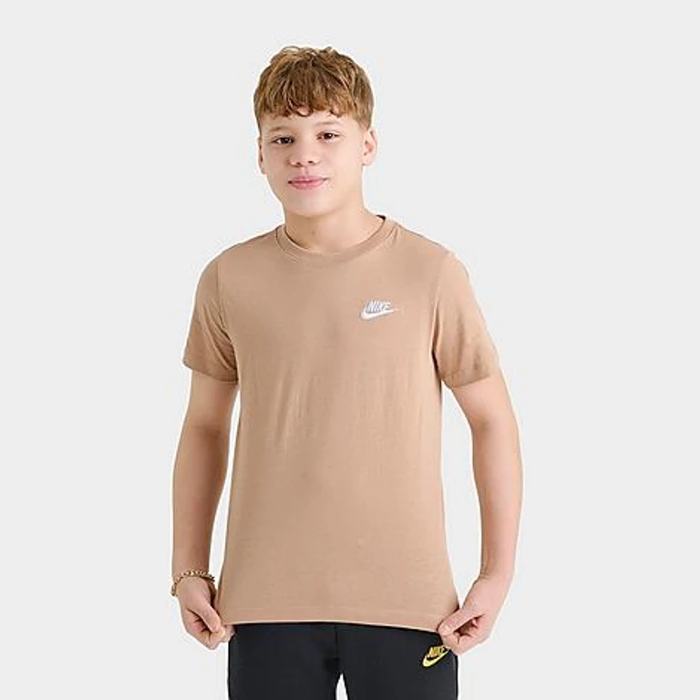 Nike Big Kids Sportswear T-Shirt in Hemp/White Size: Small