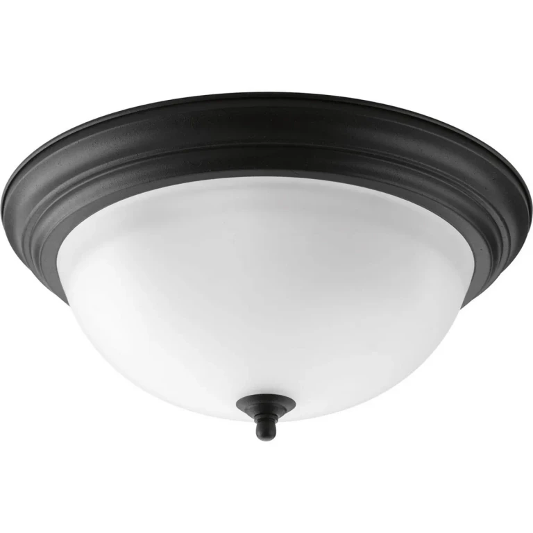 Forged Black Three Light Flush Mount from the Dome Glass - Alabaster Collection