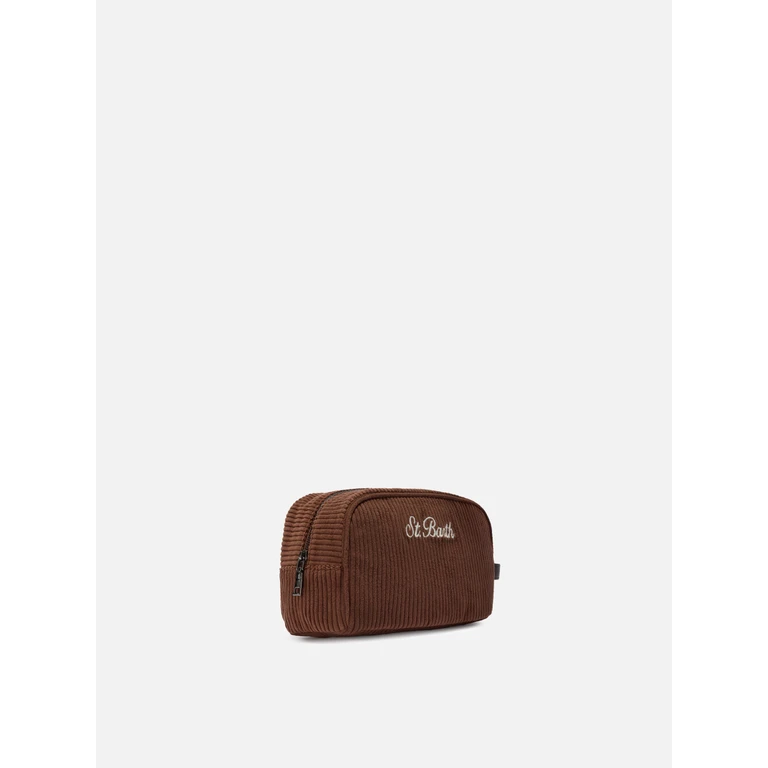Mc2 Saint Barth Westwood Vanity Case Brown Corduroy Pochette - Unisex
