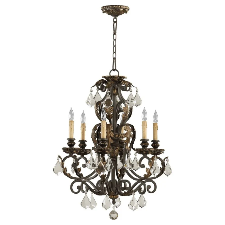 Toasted Sienna With Mystic Silver Six Light Chandelier from the Rio Salado Collection