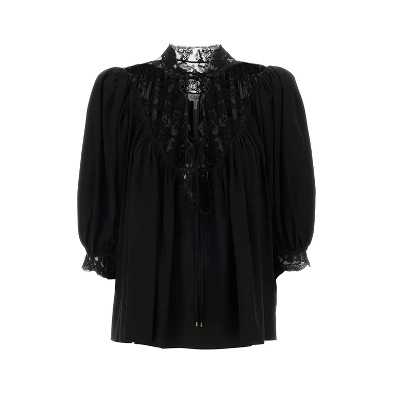 Chloé Black Silk Blouse Maglieria - Women