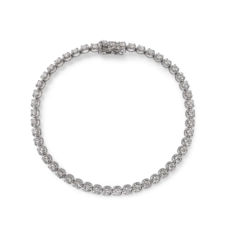 Certified Colorless Diamond Tennis Bracelet in 14K White Gold 3.0 tcw