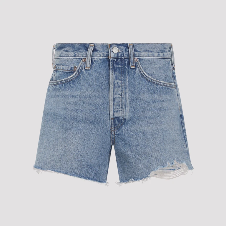 Agolde Parker Long Shorts Blue Jean - Women