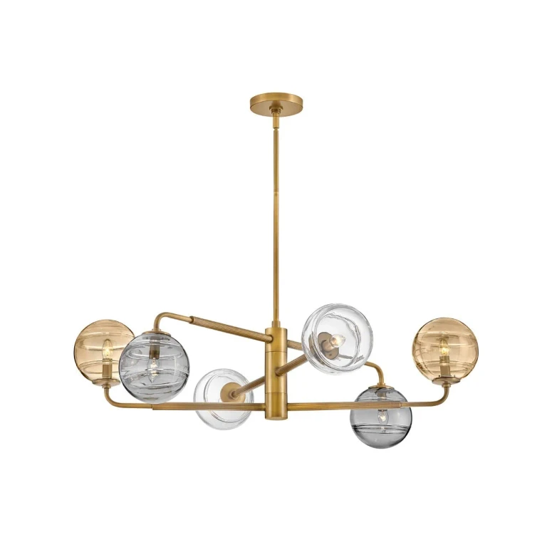 Heritage Brass LED Pendant from the Oberon Collection