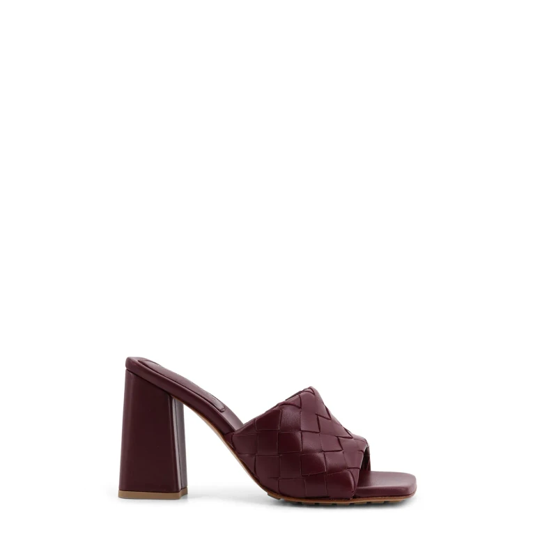 Bottega Veneta Burgundy Nappa Leather Parco Mules Barolo Sandali - Women