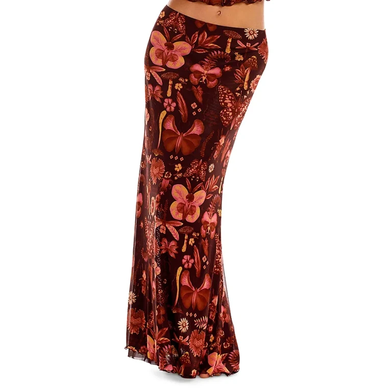 Agua Bendita Brace Ambar Mesh Maxi Skirt