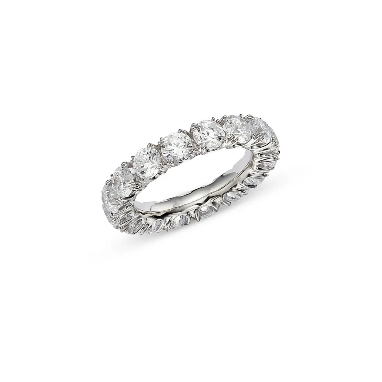 Certified Diamond Eternity Band in 14K White Gold featuring diamonds with the De Beers Code of Origin, 5.0 tcw