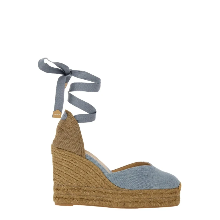 Castañer chiara Blue Wedges With Rounded Toe And High Heel In Fabric For Women