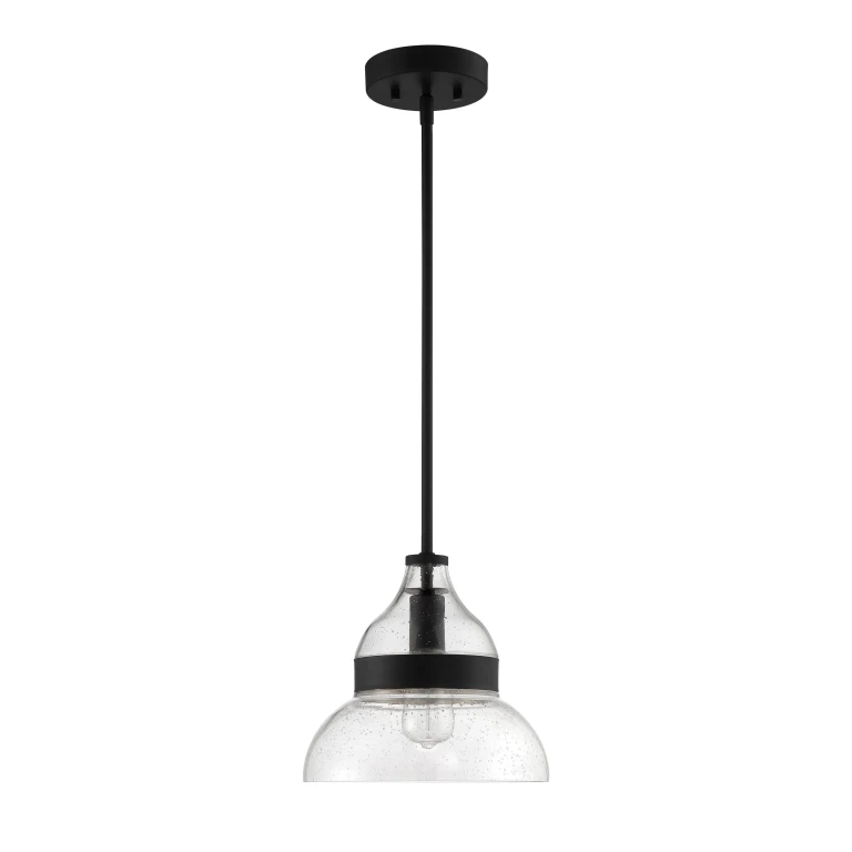 Flat Black One Light Mini Pendant from the Pendant Collection