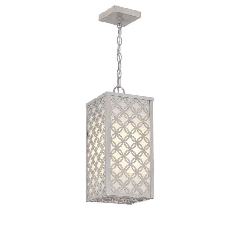 Aged silver LED Outdoor Pendant from the Clover Collection