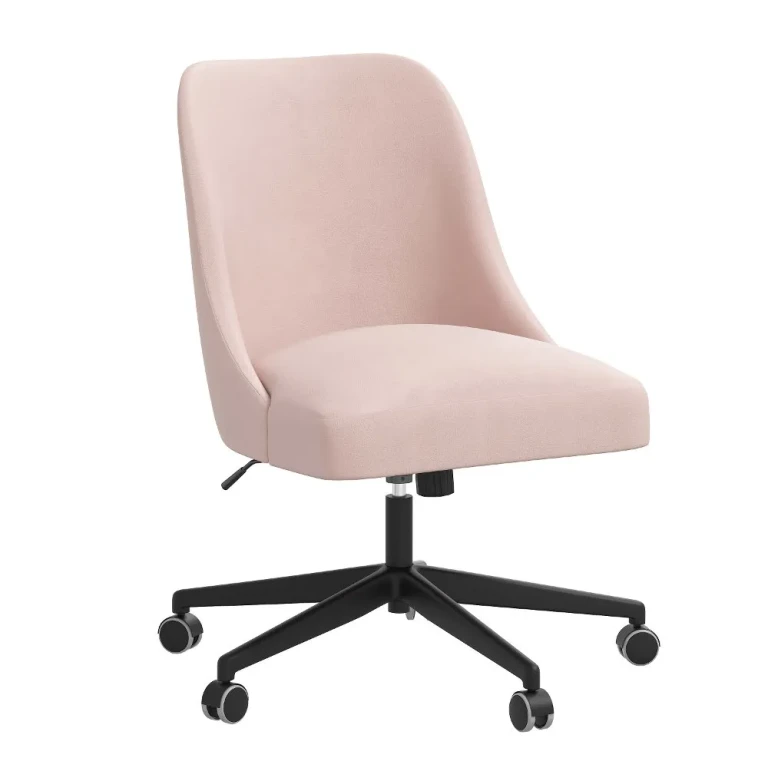 Spencer Velvet Blush Office Chair - Skyline Furniture